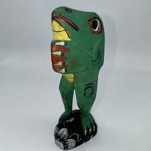 Vintage Hand Painted Wood Carved Musician Frogs Band‎ - Indonesia ONE FROG